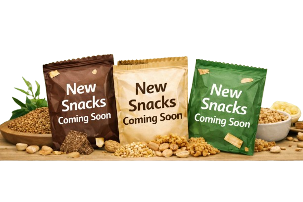 Nutrimelt Bites coming soon section showcasing upcoming healthy snack categories after featured products on the homepage
